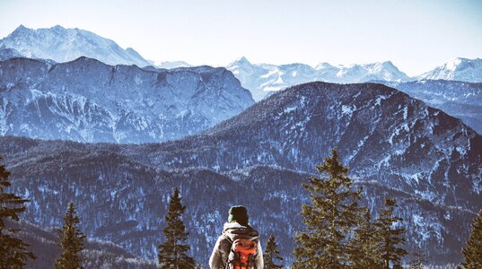 Adventure backpack mountain climbing photo