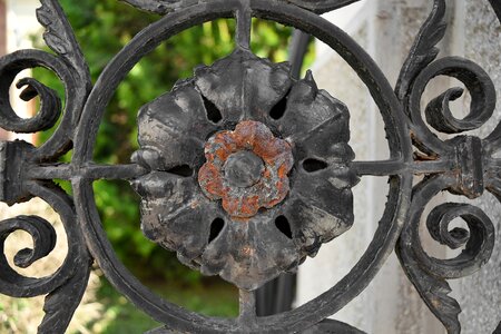 Art cast iron flower photo