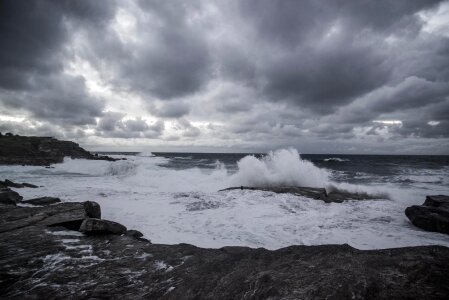 Ocean waves rocks photo