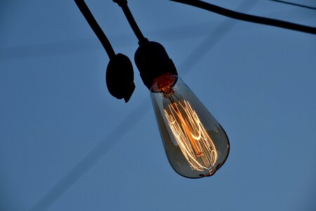 Wire electricity lamp photo