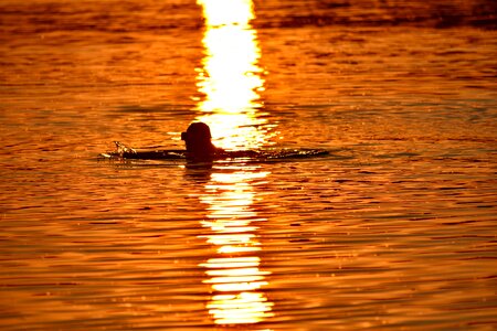 Reflection ripple silhouette photo