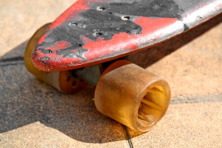 Old old fashioned skateboard photo
