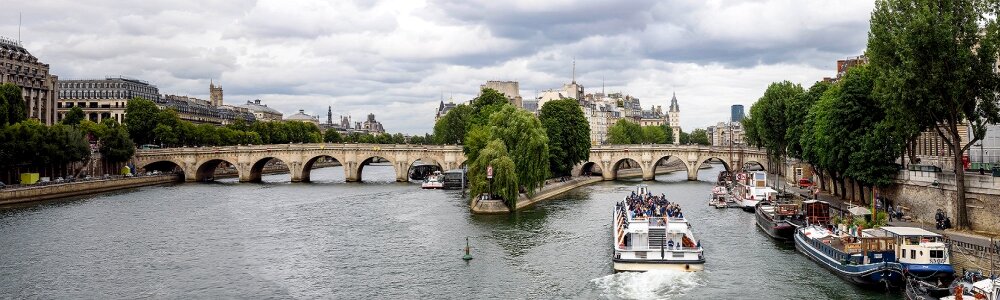 Paris France Panorama Pont Neuf Bridge Seine River