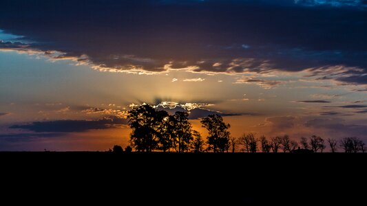 Landscape backlight clouds photo