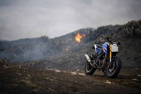 Motor Bike On Fire photo