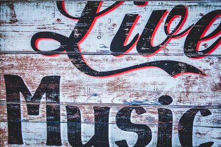 Live Music Rustic Sign photo