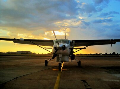 Sun setting tarmac