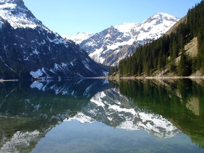 Mirroring waters mountains photo