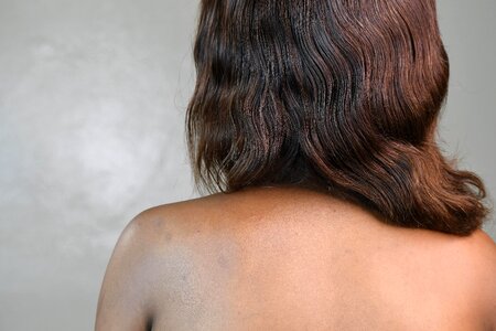 Woman back hair