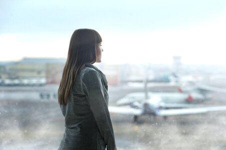 Airport person window photo