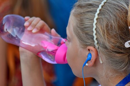 Bottled Water drinking water pretty girl