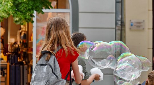 Bubble children happiness photo