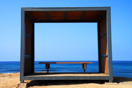 Bench blue coast