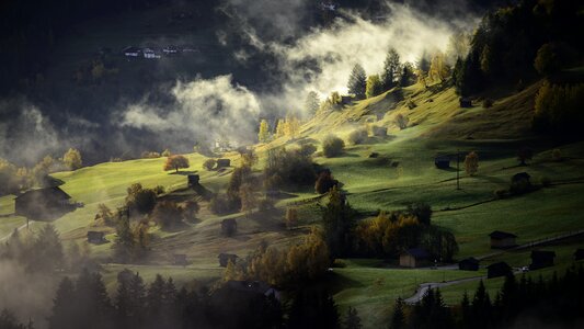 Village twilight afternoon photo