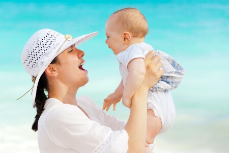 Mother Fun Baby Happy Smiling Summer photo