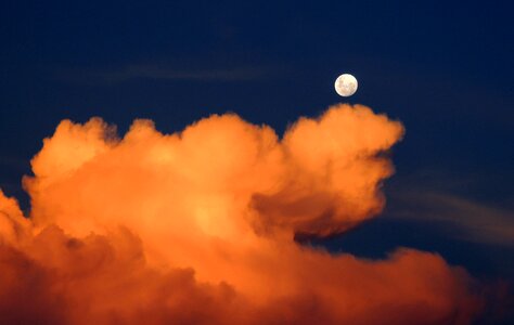 Day full moon cumulus photo