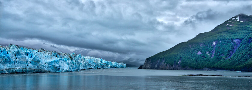 Hubbard Glacier and sea landscape in the Yukon Territory, Canada photo