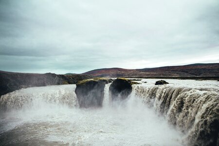 Rushing Waterfall In Iceland photo