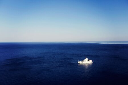 White Yacht in Ocean photo