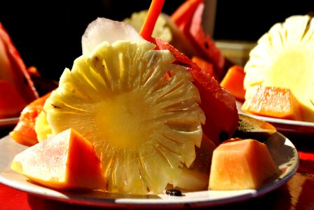 Pineapple watermelon papaya