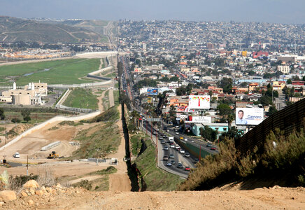 Border between San Diego and Tijuana, California photo