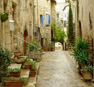 Medieval village pavers arcade photo