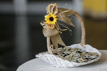 Handmade decoration wicker basket photo