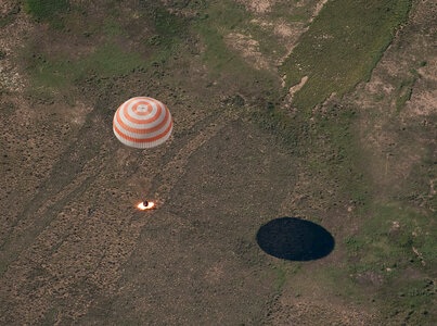 Soyuz TMA-17 spacecraft outside of the town of Zhezkazgan photo