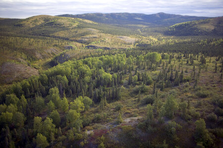 Aerial view of mountains at Selawik National Wildlife Regue