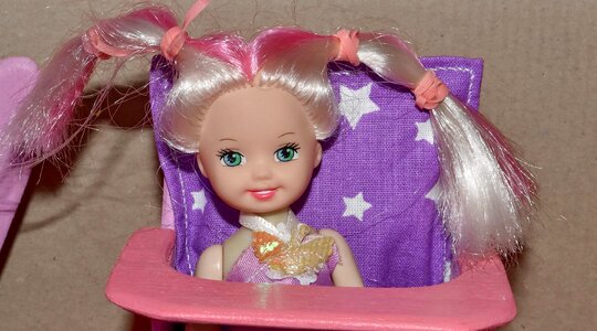 Baby blonde hair doll photo