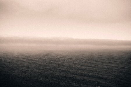 Horizon blue foggy