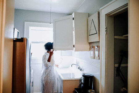 Woman in kitchen photo