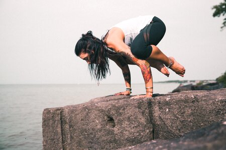 Athletic Woman Yoga Pose photo