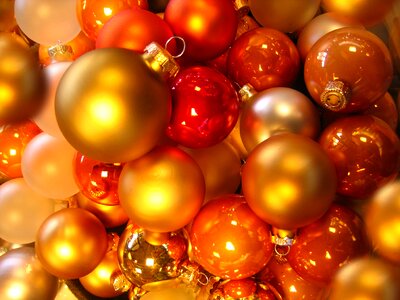 Yellow orange christmas ornaments