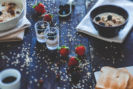 Muesli & Strawberries Healthy Breakfast photo