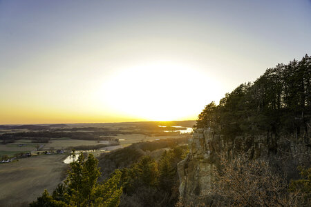 Sunset over the horizon at Gibraltar Rock