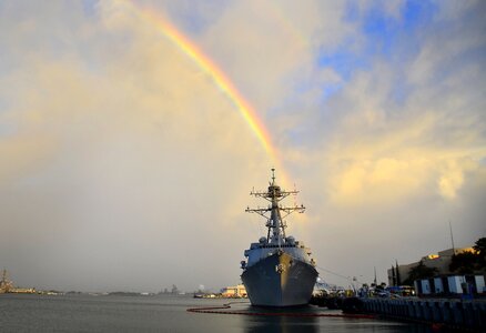 Navy rainbow sky photo