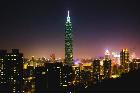 Taipei at night in Taiwan