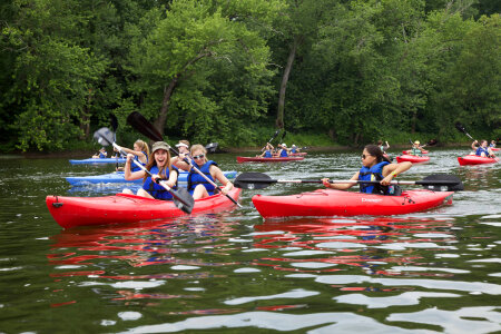 Youth enjoying a kayak trip on the Potomac River