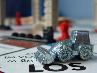 Excavators pewter game stone