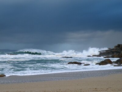 Storm beach waves photo