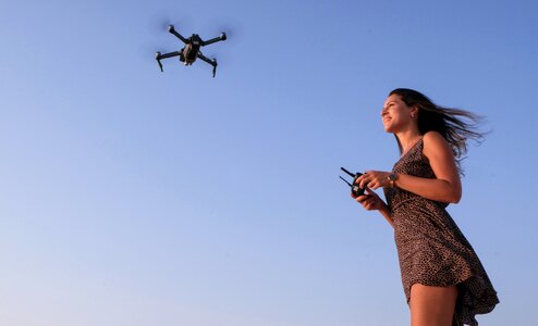 Woman Flying Drone photo