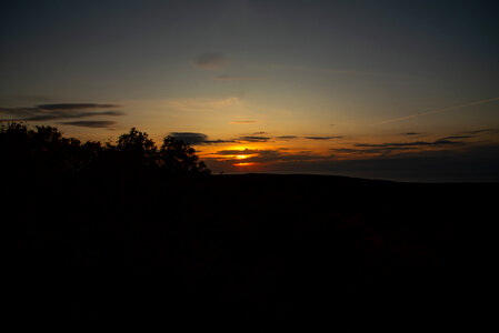 Sunset over the forest in Porcupine Mountains
