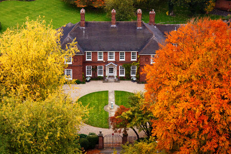 Mansion with autumn trees photo