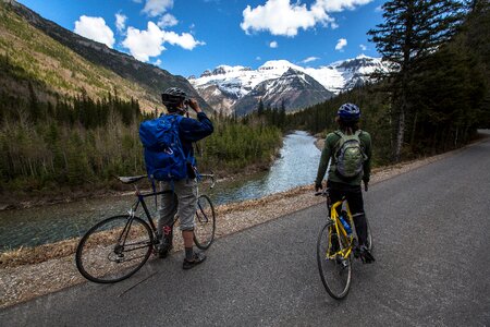 Bikers in Glacier National Park