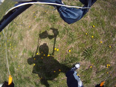 Land touch down skydiver photo