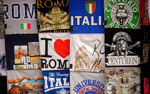 Flags clothing souvenirs