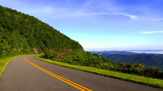 Asphalt cloud countryside photo