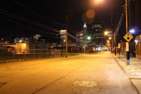 Night road empty photo