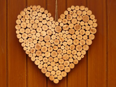 Heart love wooden heart photo